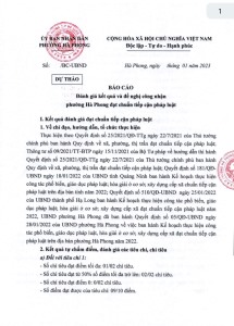 Uỷ ban nhân dân phường Hà Phong niêm yết công khai Dự thảo Báo cáo kết quả và đề nghị công nhận phường Hà Phong đạt chuẩn tiếp cận pháp luật;  