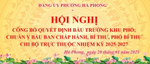 Phường Hà Phong công bố Quyết định bầu Trưởng khu phố và chuẩn y Ban chấp hành Chi bộ nhiệm kỳ 2025-2027